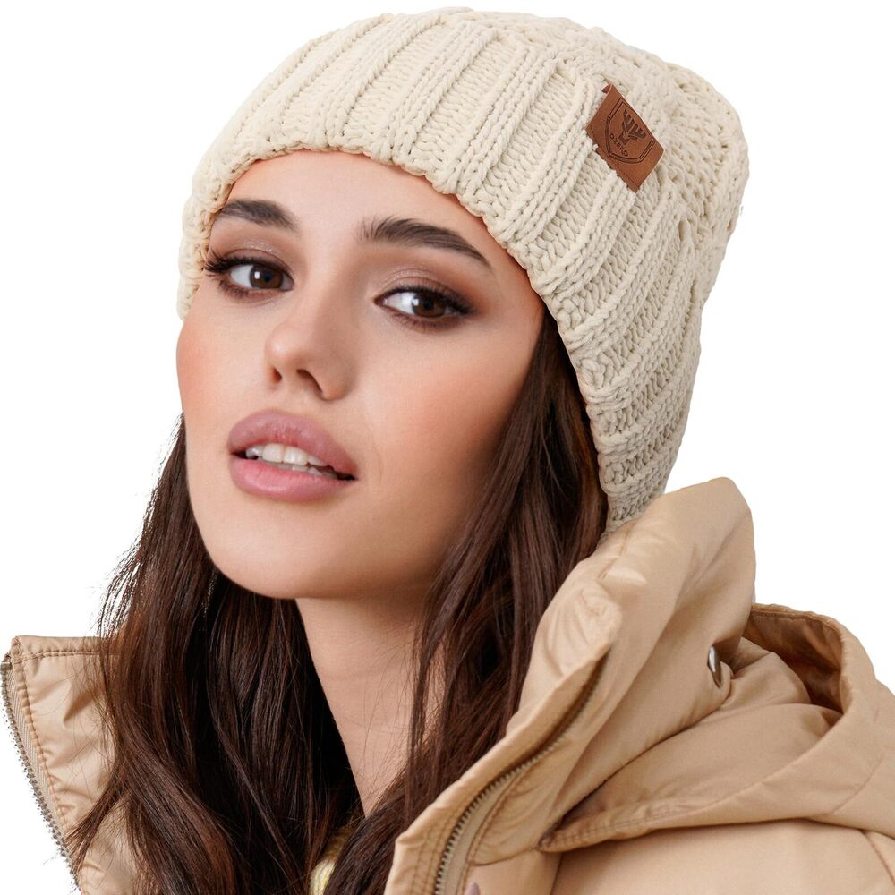 7608 Winter Hats Beanies,Slouchy Cute Knit Polar Fleece Lined Warm Cap